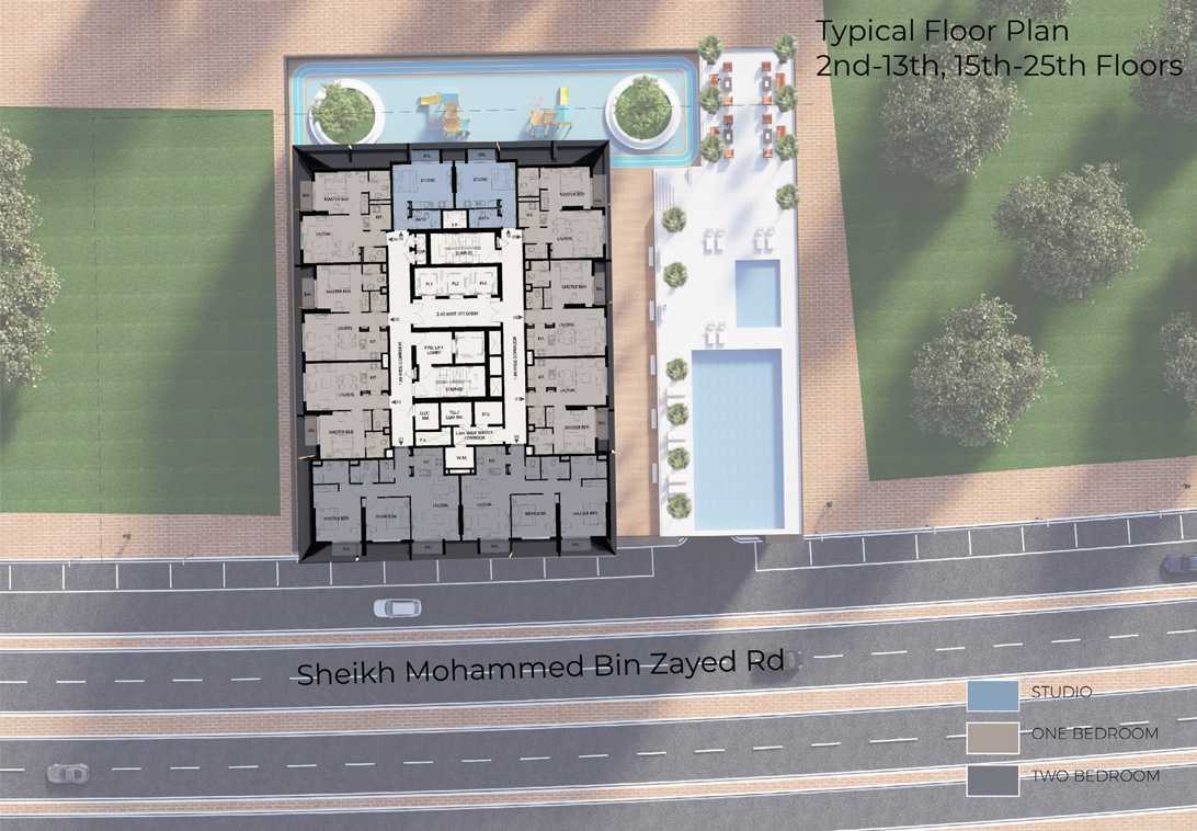 Typical Floor Plan, 2nd, 13th, 15th-25th